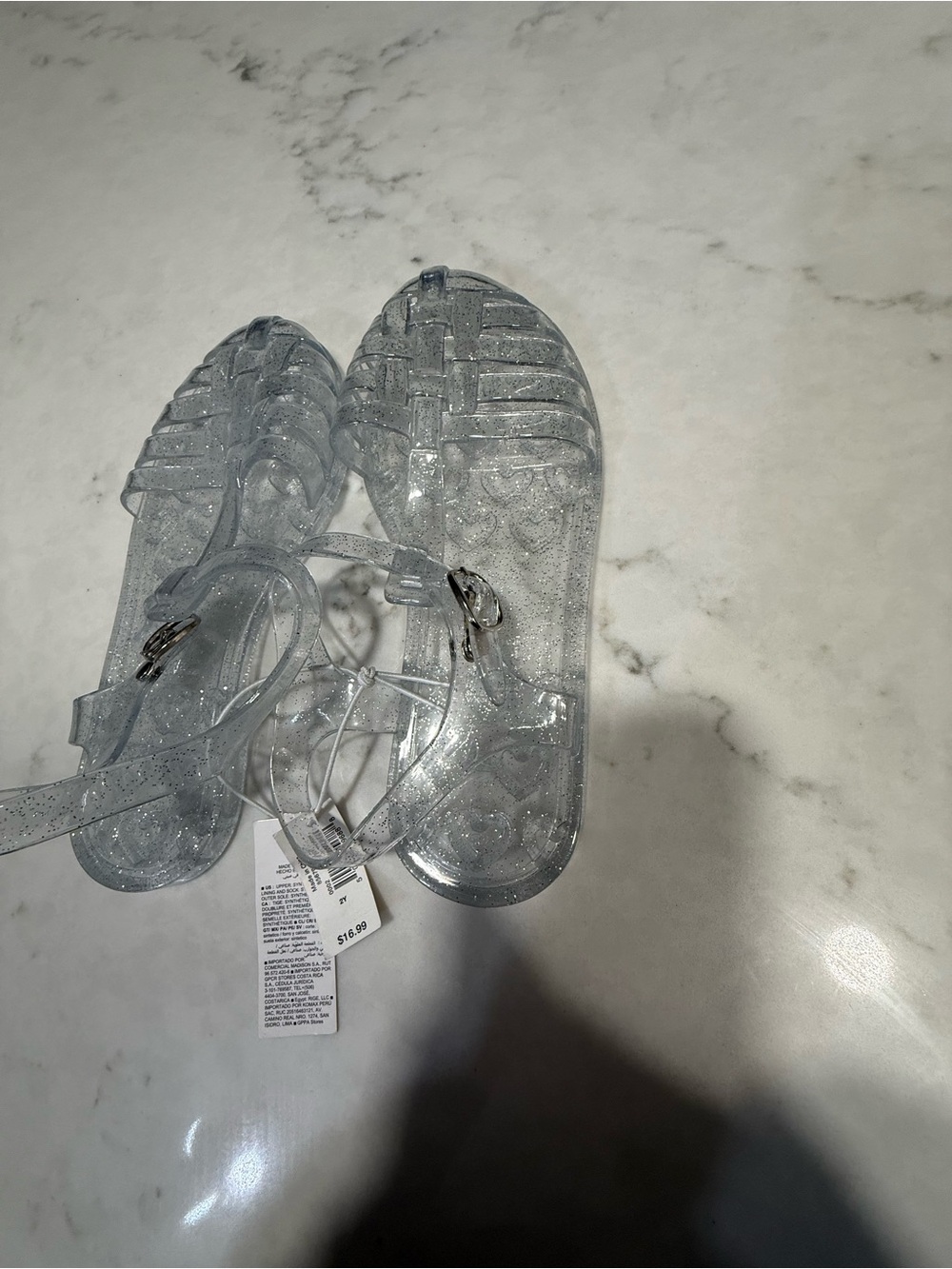 The Children's Place Clear Glitter Jelly Sandals